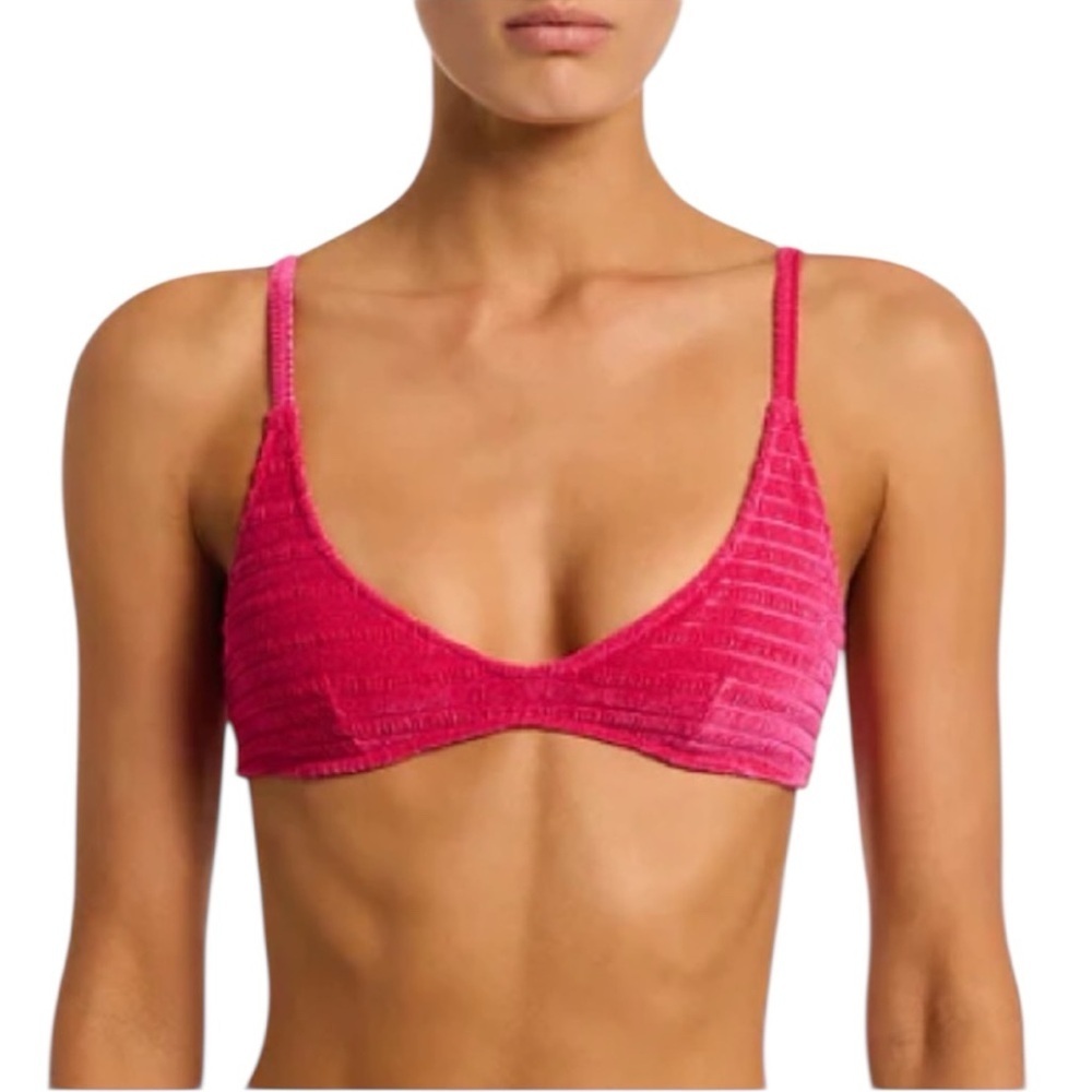 🆕 🌹 TRIANGL MAIA MELIN RED Velvet Scoop Bikini TOP XS 🌹 NEW 🌹